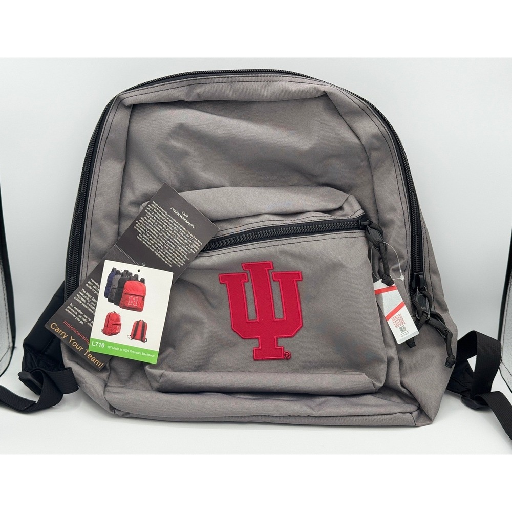 Indiana University MOJO Backpack - NEW With Tags - 16" x 14" Gray - 2 Pocket